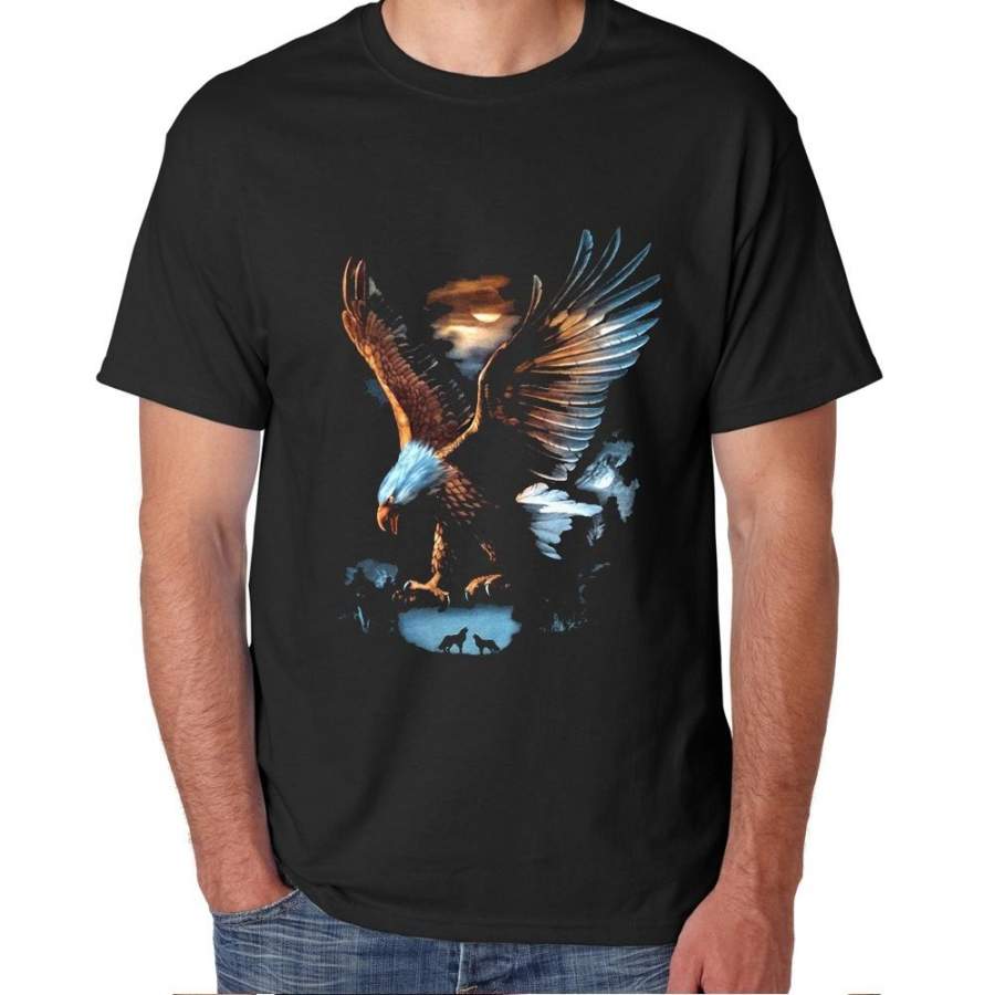 Casual Style Creative Novelty Eagle Print Animal T Shirt For Men High Quality T-Shirt