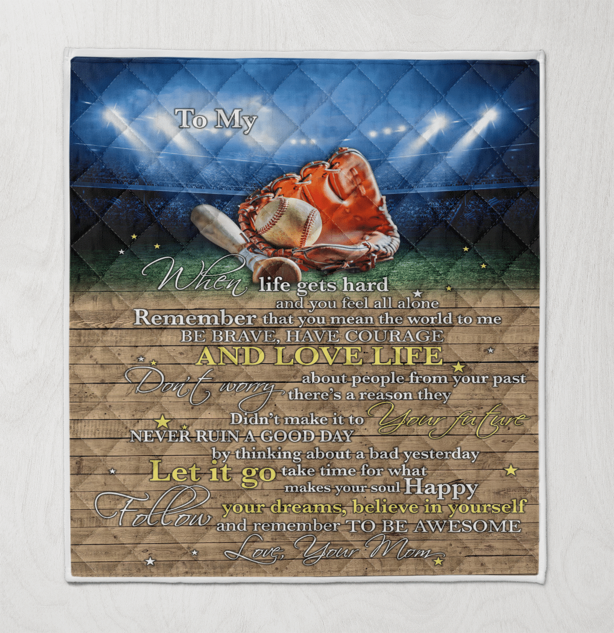 Wooni To My Son, Daughter When Life Hard Baseball Blanket Quilt Wq301249