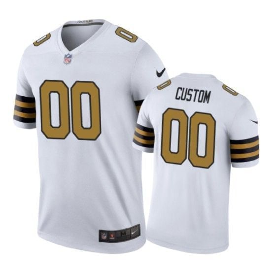 New Orleans Saints 00 Custom Color Rush White 3D Jersey