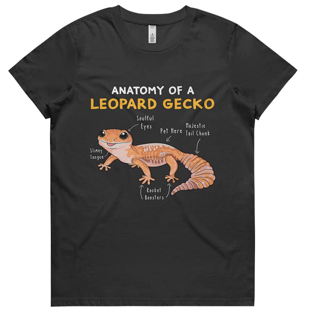 Anatomy Of A Leopard Gecko Funny Gecko Mom Reptile Dad Womens Tshirts