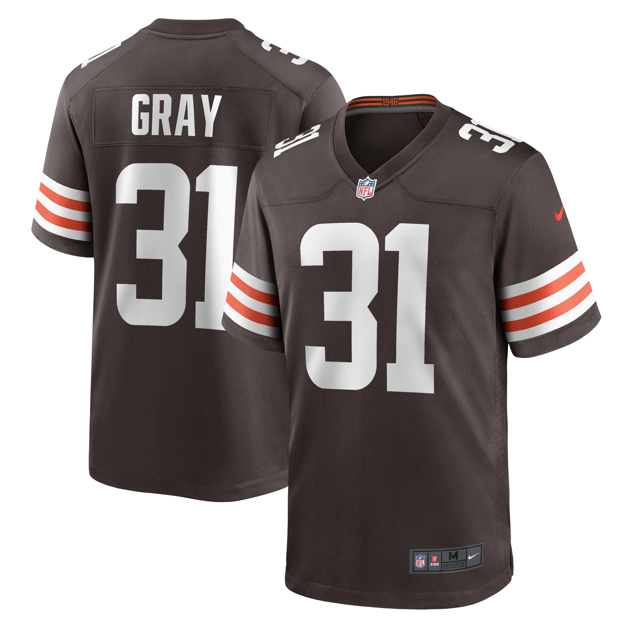 Vincent Gray Cleveland Browns Team Game Jersey – Brown