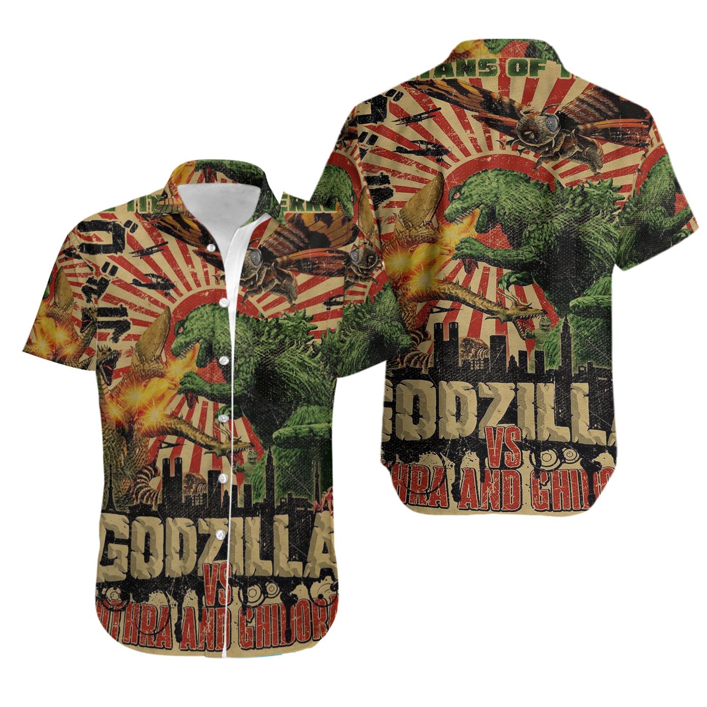 Godzilla Vs Mothra And Ghidorah Hawaii Shirt Hw 006 Ha75688