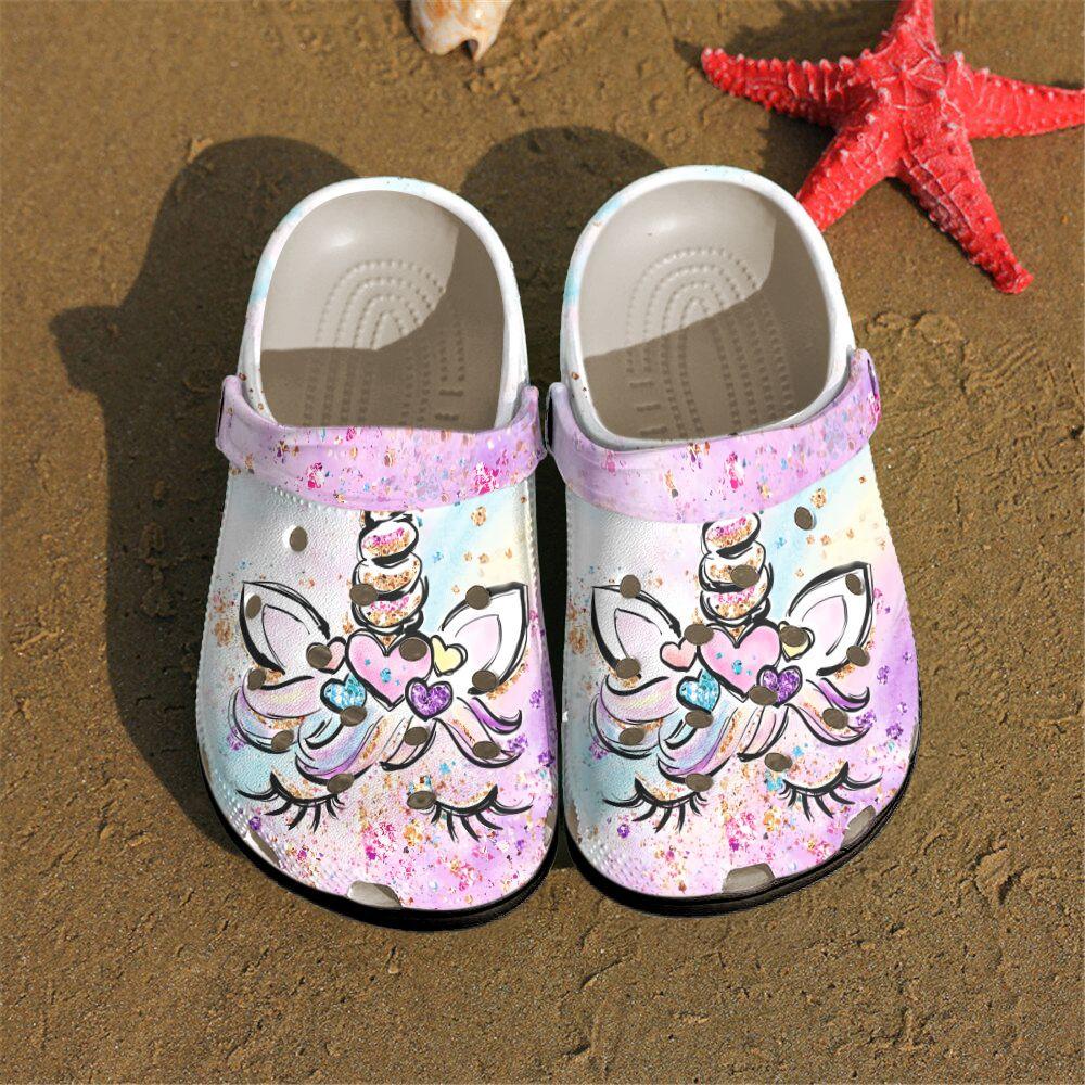 Unicorn Personalized Clog, Custom Name, Text, Color, Number Fashion Style For Women, Men, Kid, Print 3D Born To Sparkle