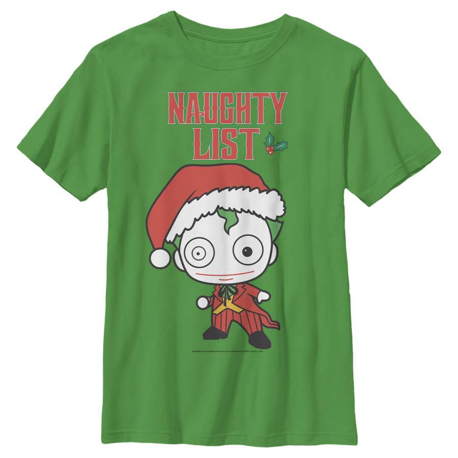 Batman Boy’s Christmas Joker Naughty  T Shirt