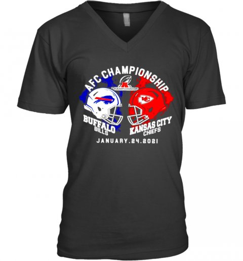 Afc Championship Buffalo Bills Vs Kansas City Chiefs January 24 2021 V-Neck T-Shirt