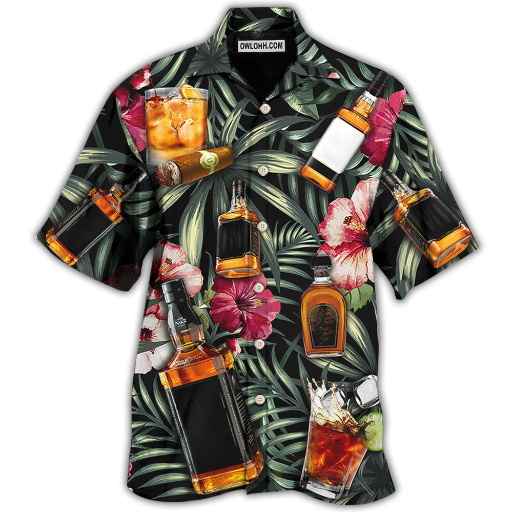 Wine Bourbon Tropical Leaf – Hawaiian Shirt  – Owl Ohh