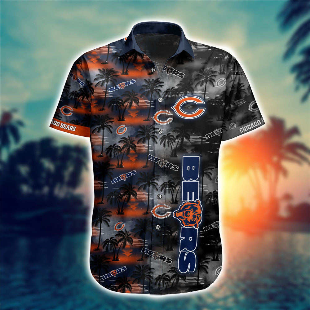 Chicago Bears Hawaii Shirt Palm Tree Pattern Ha24394