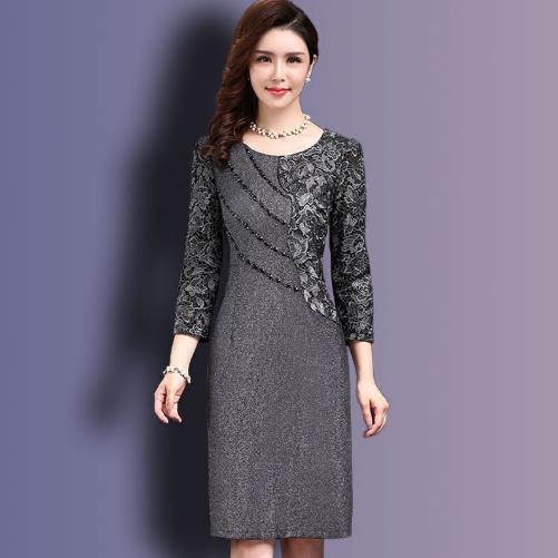 Women Sexy Dress 2022 Autumn Elegant Women Winter 3/4 Sleeve Knee Length Vintage Ol Work Wear Bodycon Lace Crochet Dresses 4XL alx