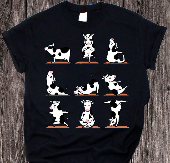 Cows Yoga Shirt, Funny Cows Shirt, Cows Cattle Shirt, Cows Farm Shirt, Farm Animal Shirt, T-Shirt, Tee