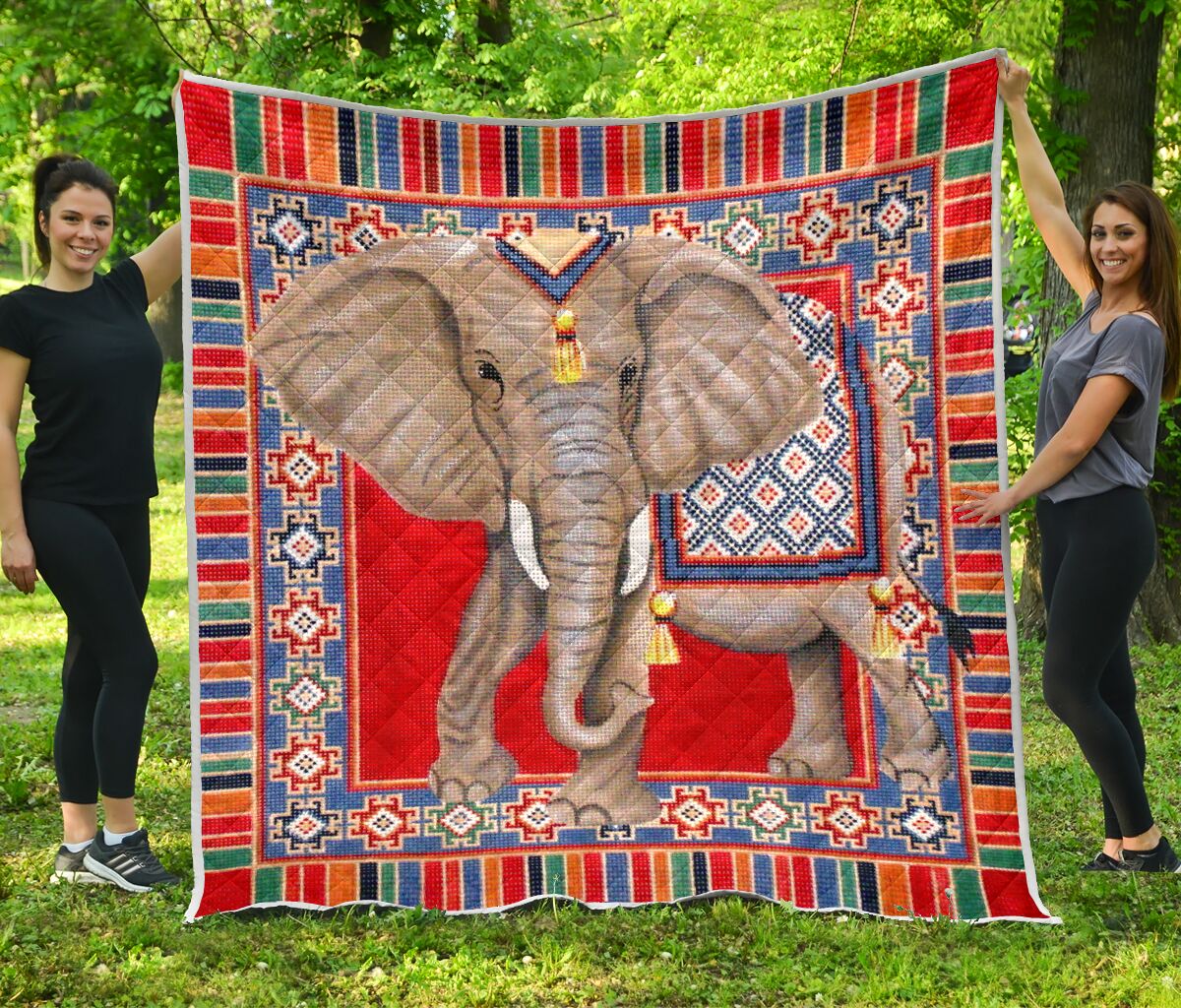 Indian Elephant Quilt Full Soft Material Print Multiple Size Gift Bedroom Decoration