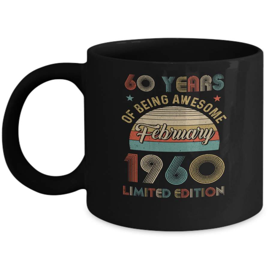 Vintage February 1960 Limited Edition 60th Birthday Gifts Mug