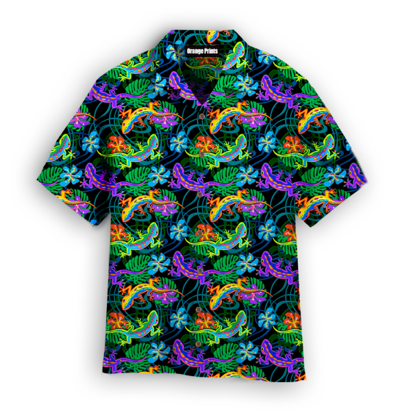 Lizards And Leaves Tropical Pattern Hawaii Shirt For Men Women Ha27867