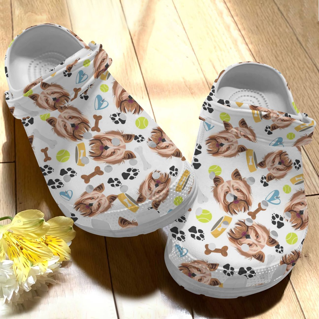 Dog Personalize Clog, Custom Name, Text, Fashion Style For Women, Men, Kid, Print 3D Yorkie V2