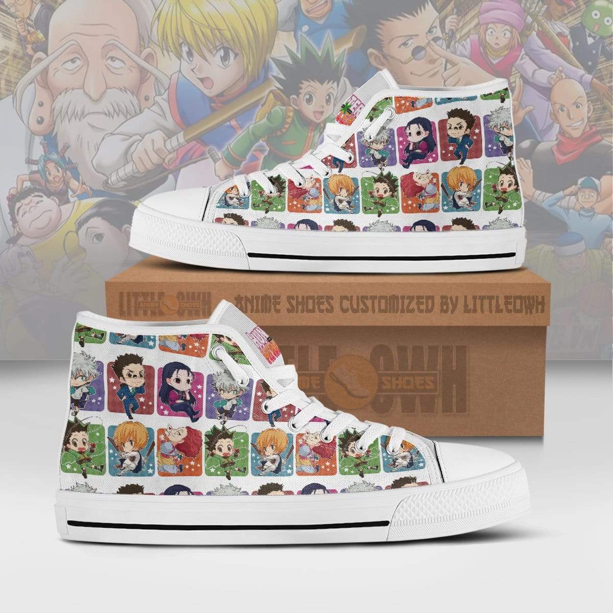 Hunter X Hunter High Top Canvas Shoes Custom Cute Chibi Face Anime Sneakers