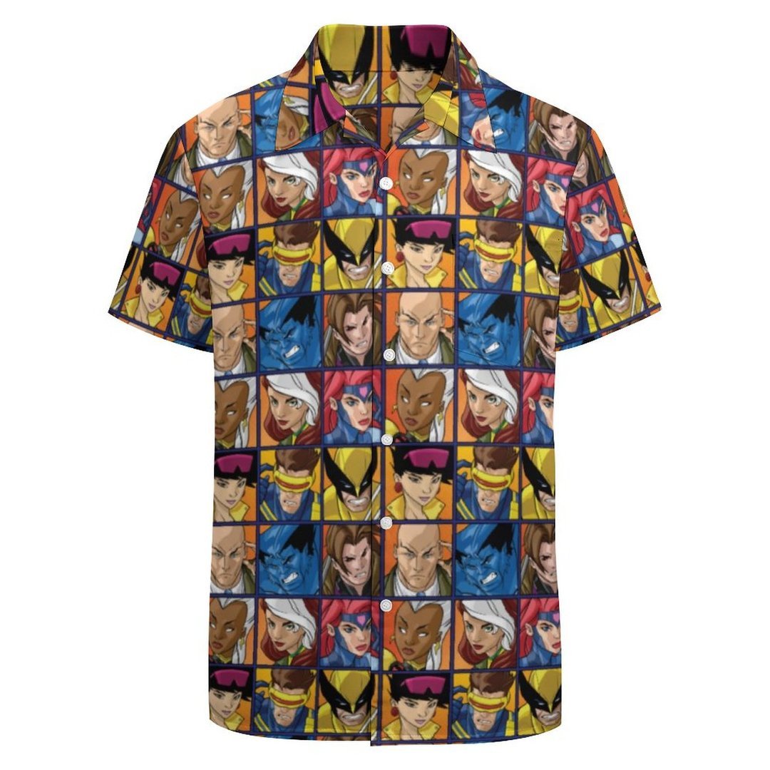 X Men Group Profile Grid All Over Print 3D Hawaiian Shirt