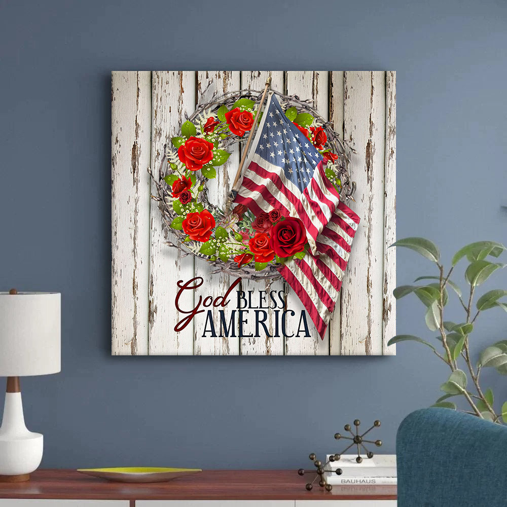 God Bless America Canvas Wall Art – Religious Posters – Wall Decorator