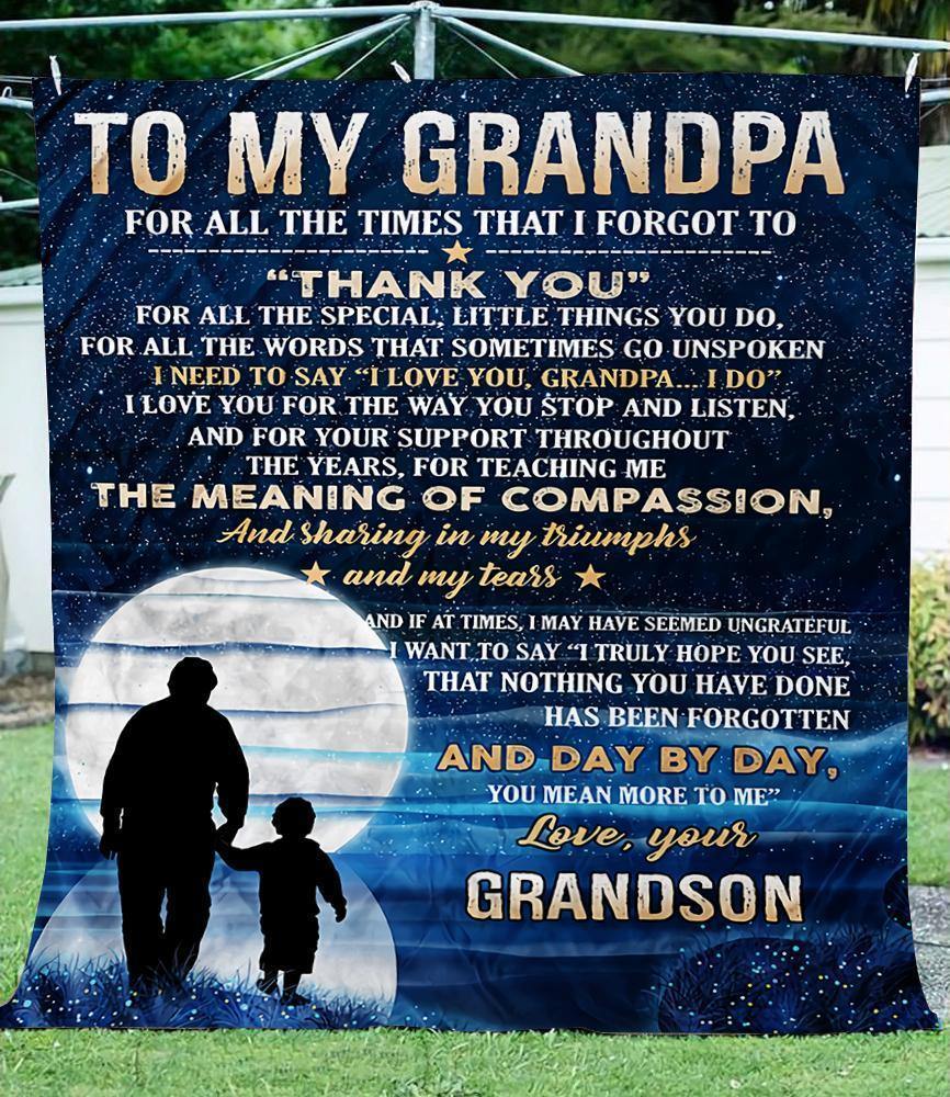 To My Grandpa – Gift For Grandpa  For Family Unique Gifts Ideas For Home Decor  – Fleece Blanket Sherpa Blanket