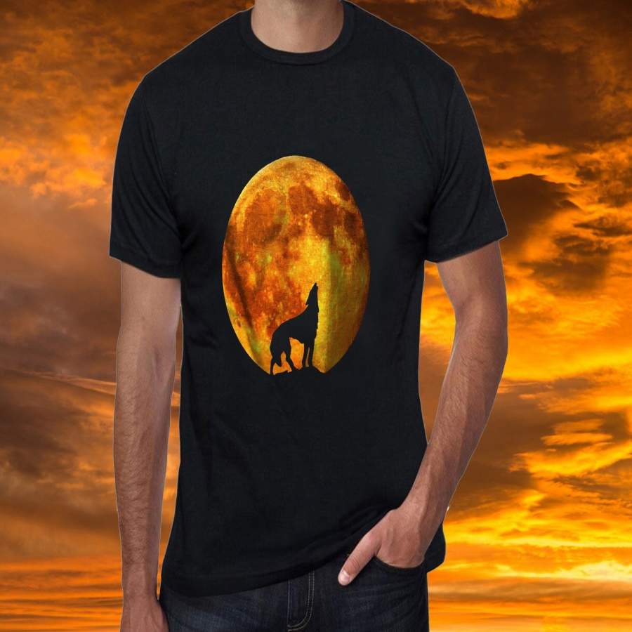 Wolf Nature Moon Animal Men O-Neck T-shirt