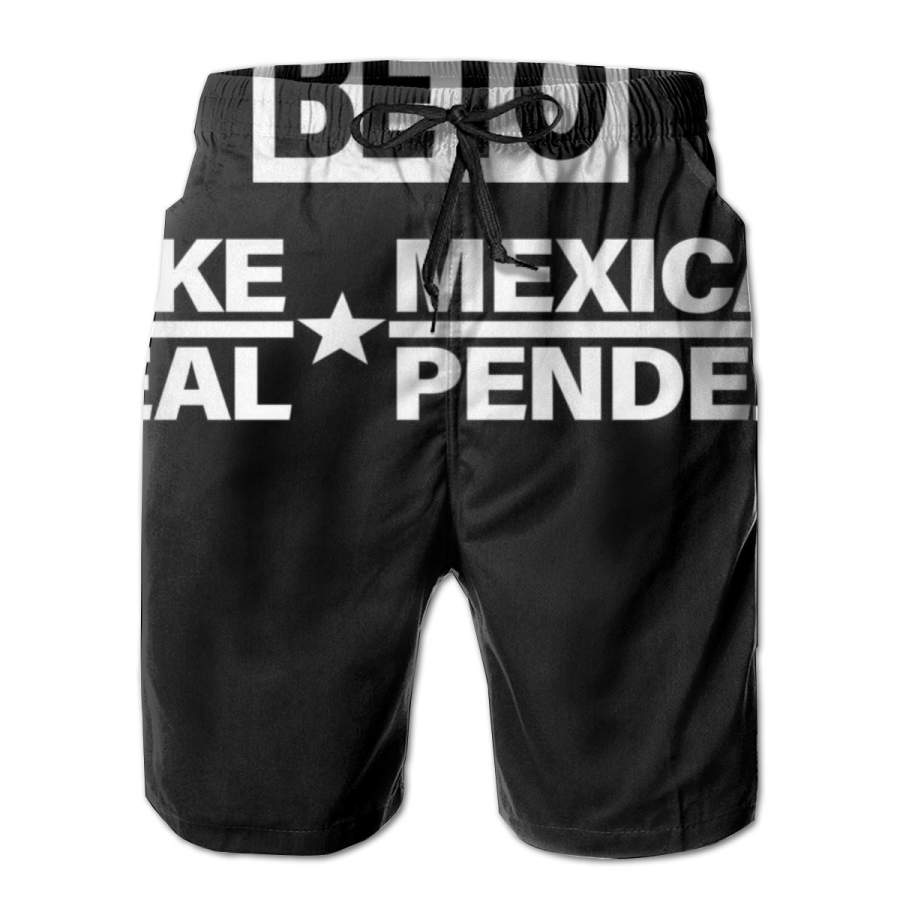 2 Pack Beto Fake Mexican Real Pendejo Horizontal Poster Men Swim Trunks Drawstring Elastic Waist Quick Dry Beach Shorts with Mesh Lining Swimwear Bathing Suits