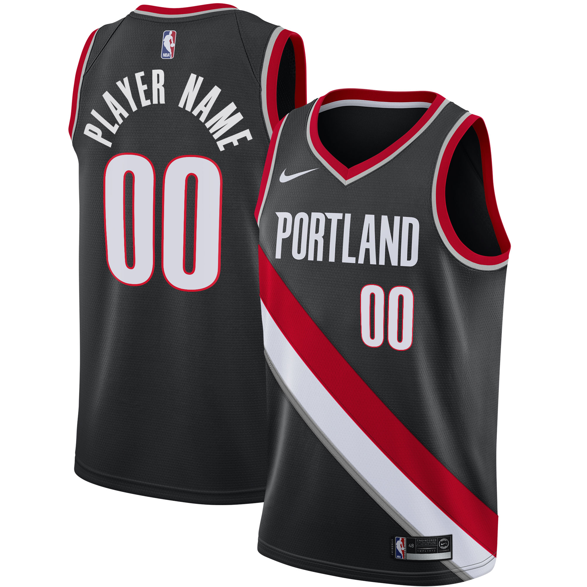 Portland Trail Blazers 2020/21 Swingman Custom Jersey – Icon Edition – Black