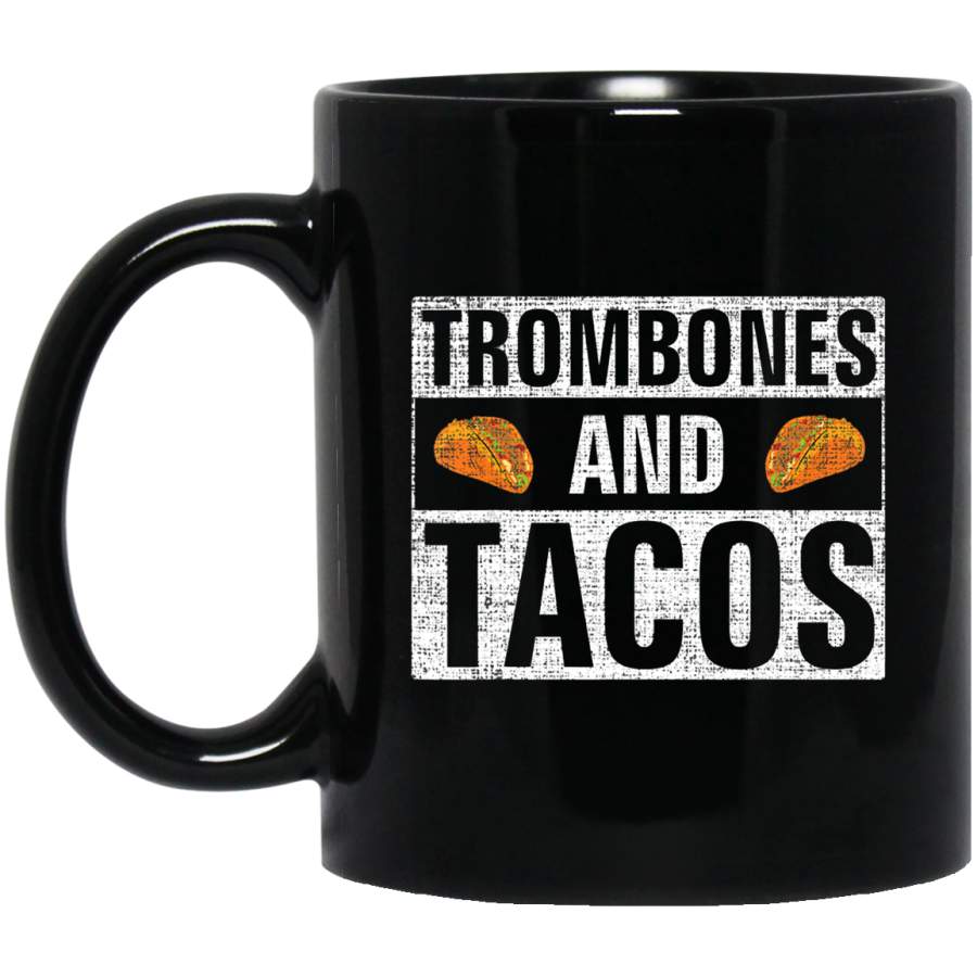 Vintage Trombones and Tacos Funny Orchestra Gift Coffee Mug