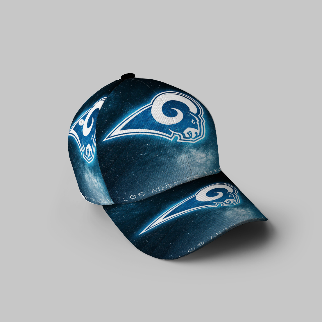 Los Angeles Rams White Blue Galaxy 3D Printing Baseball Cap Classic Hat