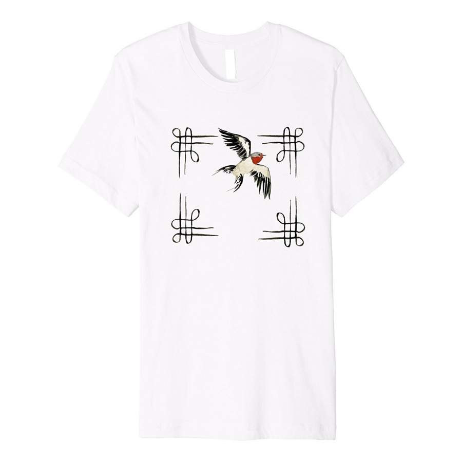Bird Graphic Flying Tee Shirt Fashion Short Sleeved T-Shirt
