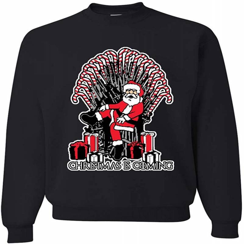 Ugly Christmas Sweater Candy Cane Iron Throne Christmas Is Sweatshirt