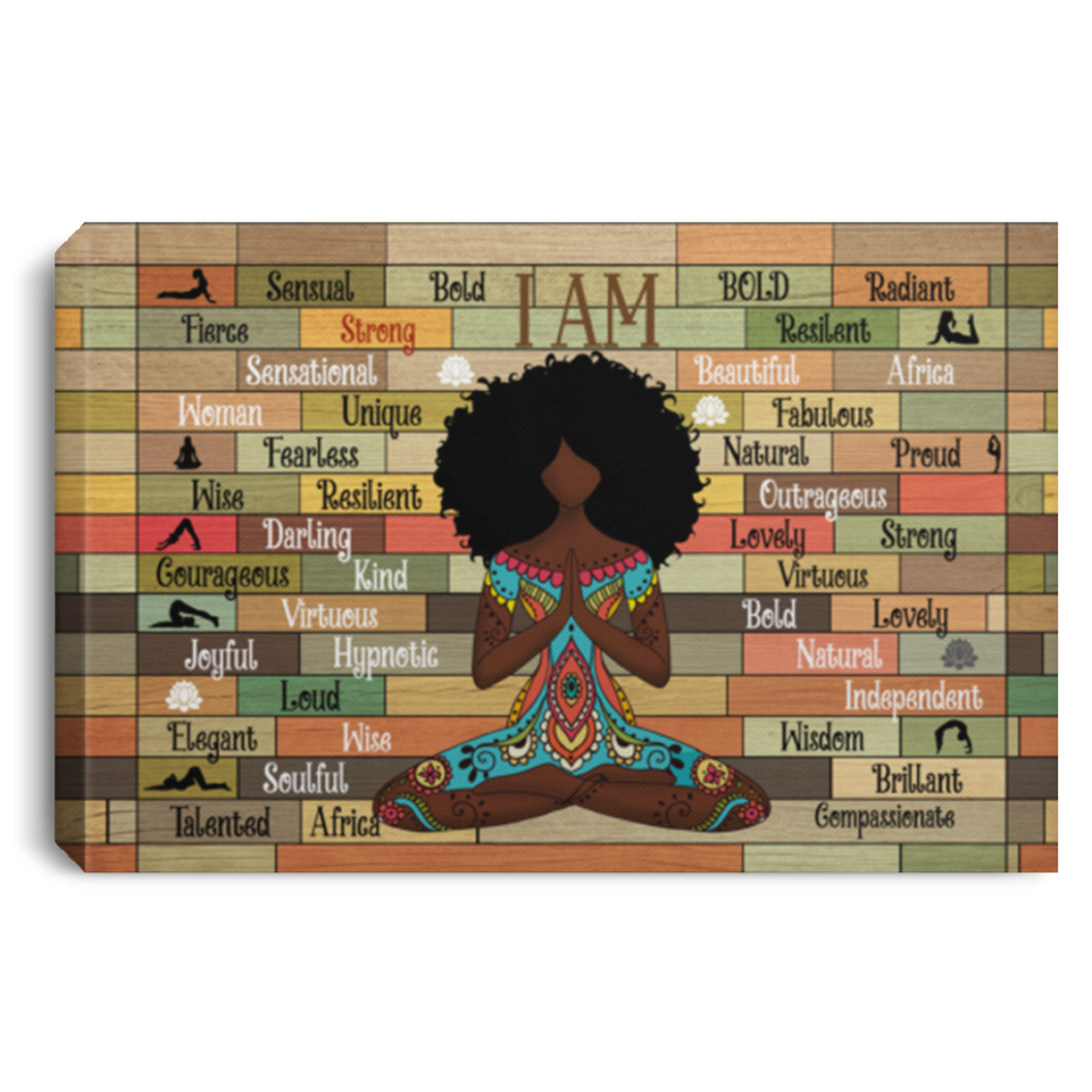 Afro Queen Yoga Canvas – I Am A Yoga Girl Wrapped Framed Canvas Print