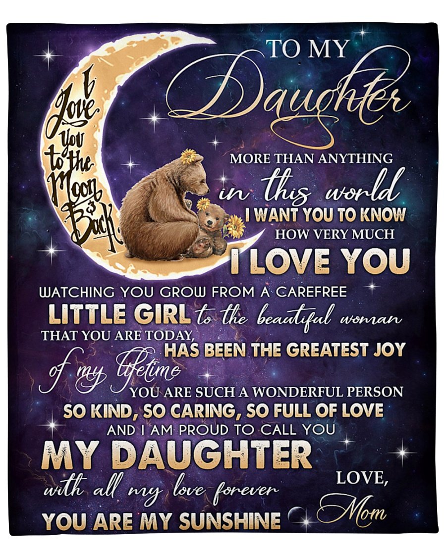 To My Daughter From Mom Fleece Blanket | Adult 60×80 inch | Youth 45×60 inch | Colorful | BK1177