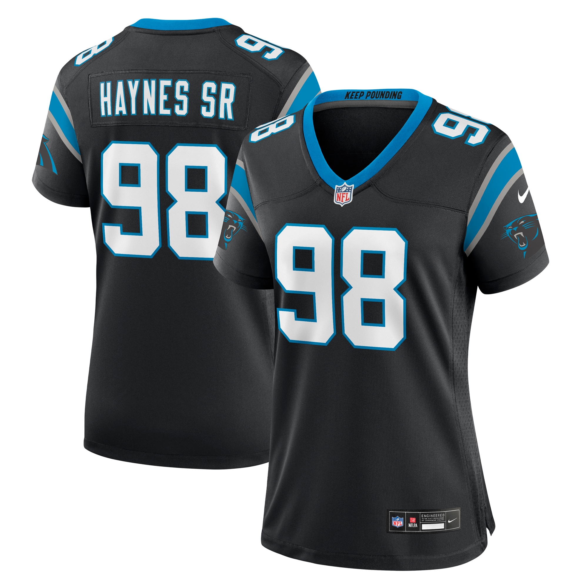 Women’s Carolina Panthers Marquis Haynes Sr. Black Team Game Jersey