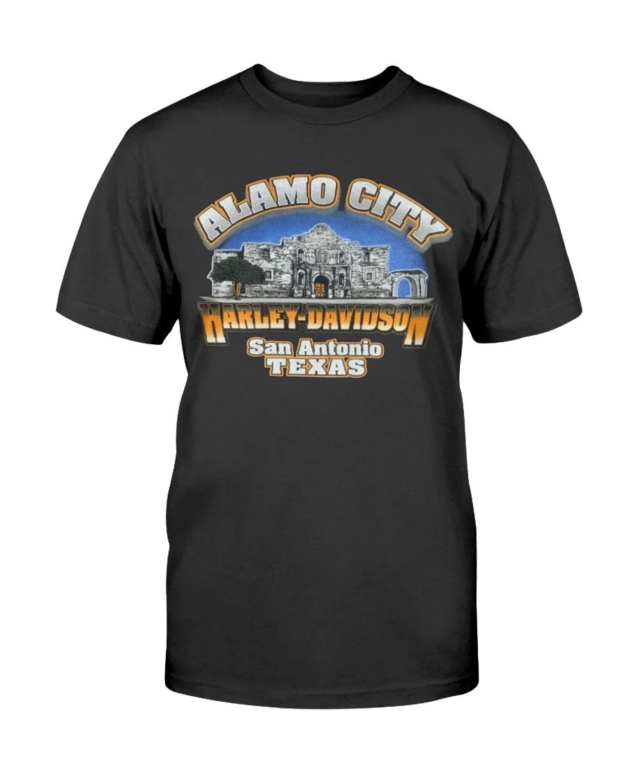 San Antonio Texas “alamo City” Harley Davidson Big Logo T-shirt