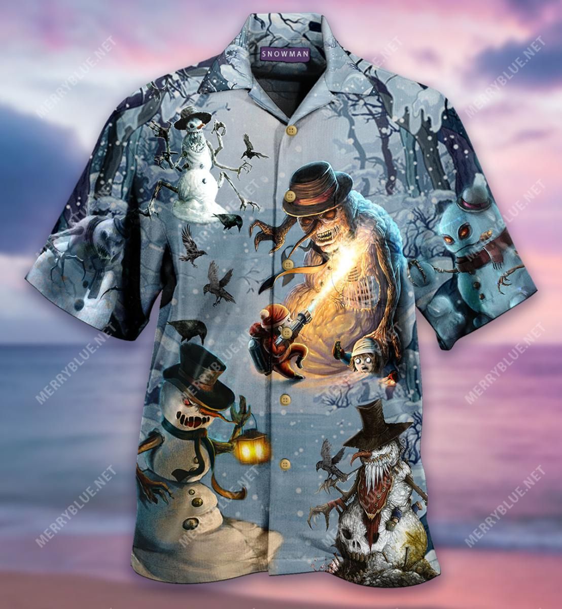 Evil Snowman Aloha Hawaii Shirt Colorful Short Sleeve Summer Beach Casual For Men And Women Ha76317