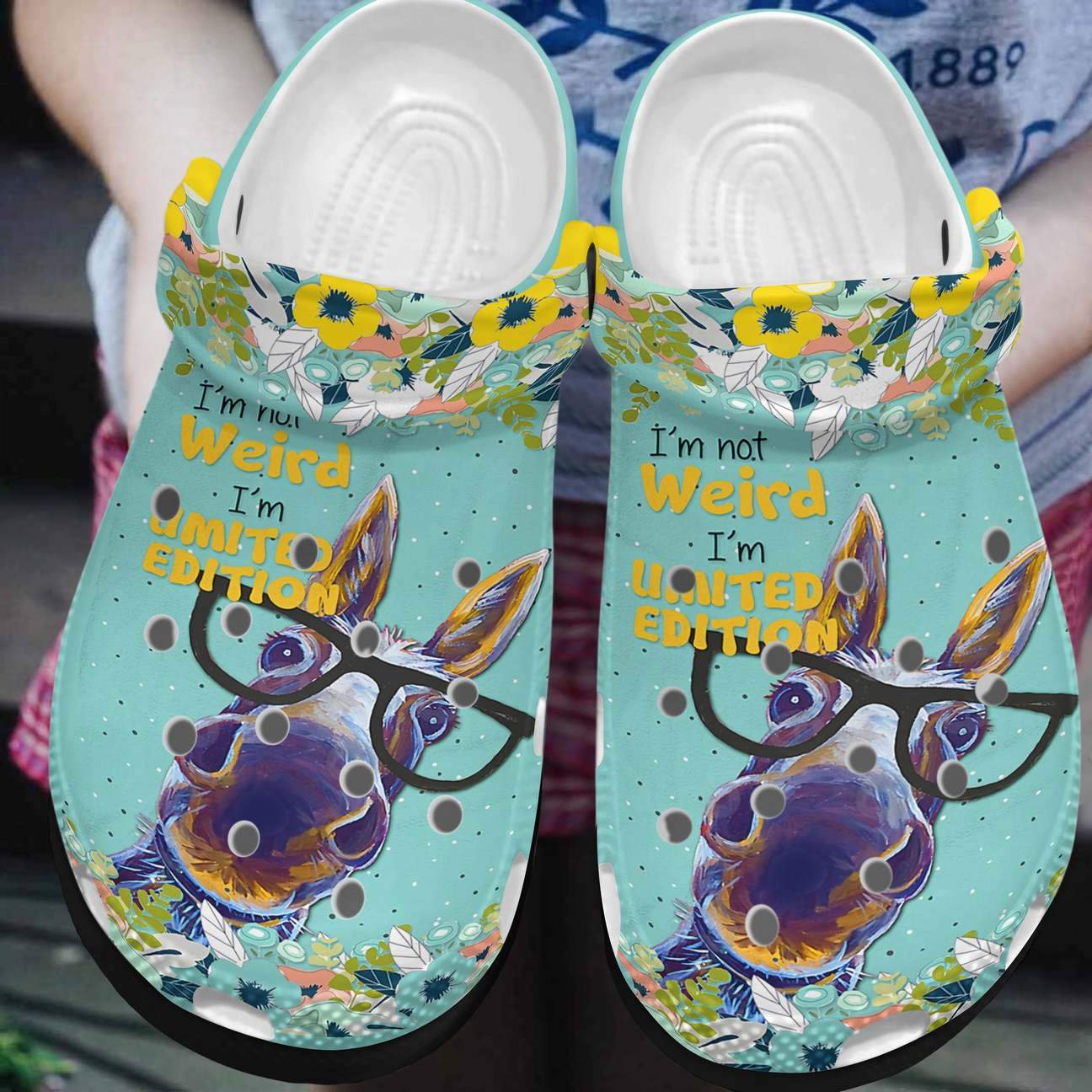 Donkey Personalized Clog, Custom Name, Text, Color, Number Fashion Style For Women, Men, Kid, Print 3D Just A Girl Who Loves Donkeys 2