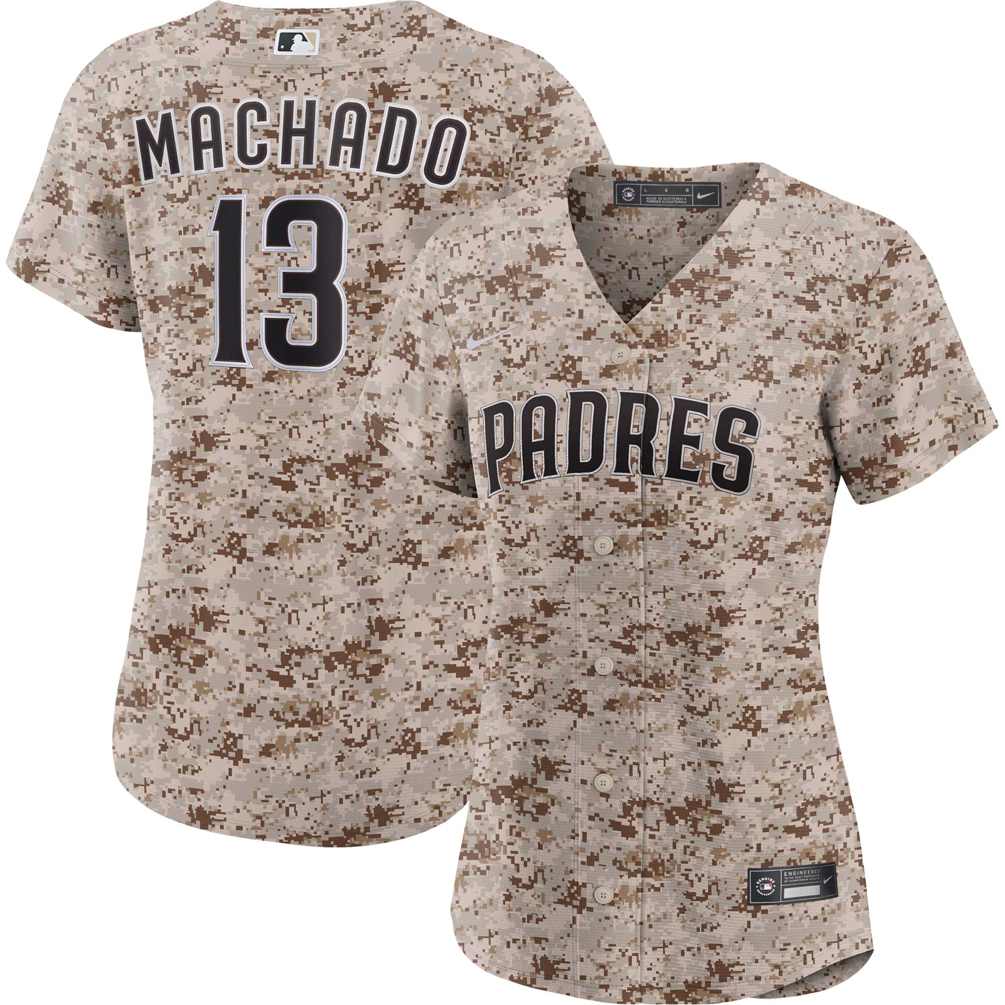 Manny Machado San Diego Padres Women's USMC Alternate Replica Player Jersey – Camo