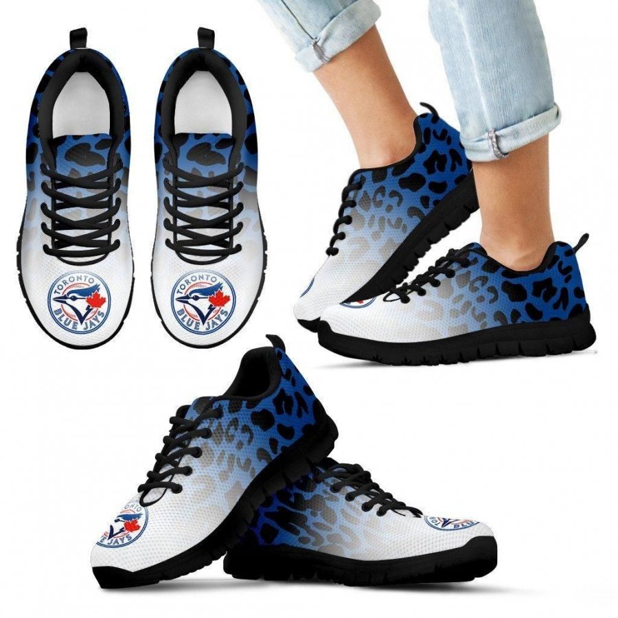 Leopard Pattern Awesome Toronto Blue Jays Sneakers #517