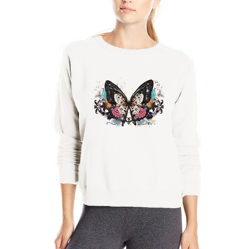 2022 beautiful butterfly hoodies women casual cotton sweatshirt cute butterfly sweatshirt girl butterfly hoody alx