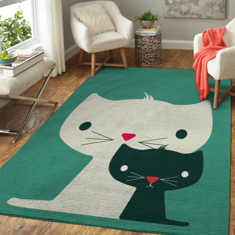 Twins Cats  – Animals Area Rug Carpet