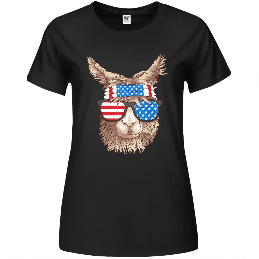 4Th July Shirts, Fourth Of July Premium Womens Premium Womens Tshirtss, Patriotic Shirt Womens Men, Usa Patriotic Llama Cute Animal Lovers Funny America Gift Premium Womens T Shirts