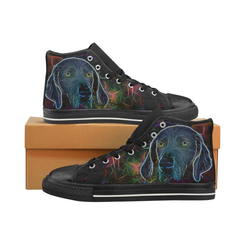 Weimaraner Glow Design 2 Black Mens Classic High Top Canvas Shoes