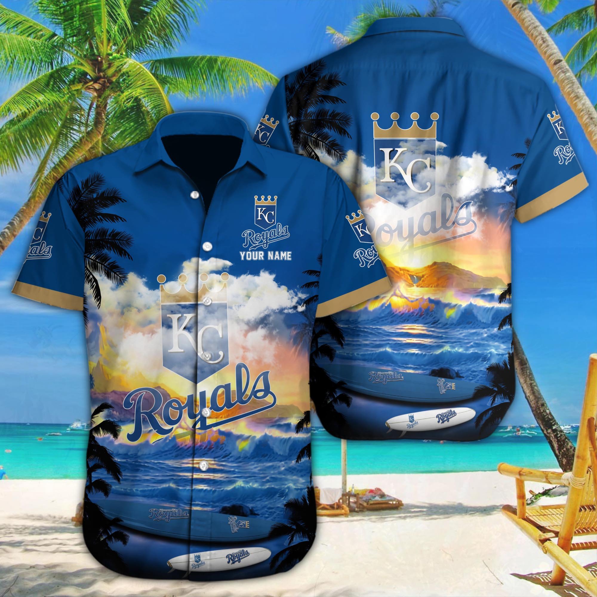 Kansas City Royals Custom Name Hawaiian Shirt M-38981-34350