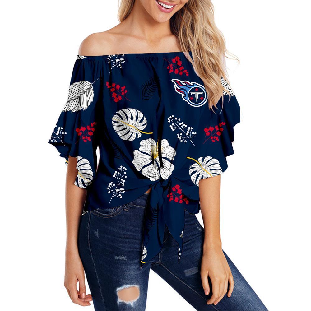 Tennessee Titans Women Smart Floral Strapless Shirt