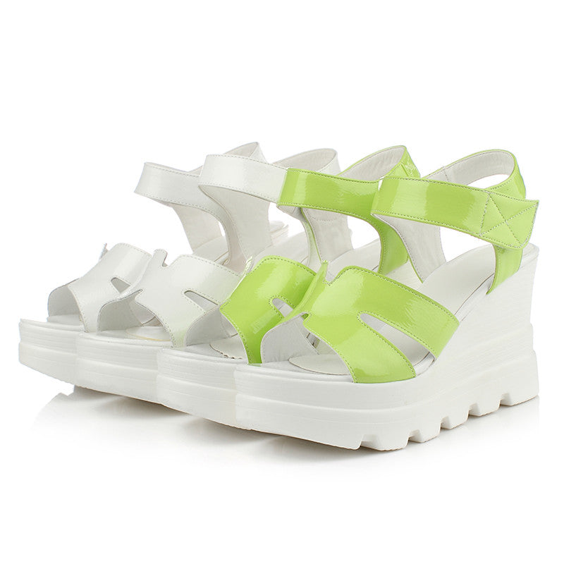 Women Sandals Candy Color Wedges Platform High-Heeled Shoes