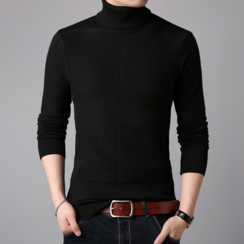 2022 Winter Turtleneck Sweater Men Warm Solid Knitted Pullovers Mens Sweaters Slim Fit Pullover Man Knitwear Mens Brand Clothing alx