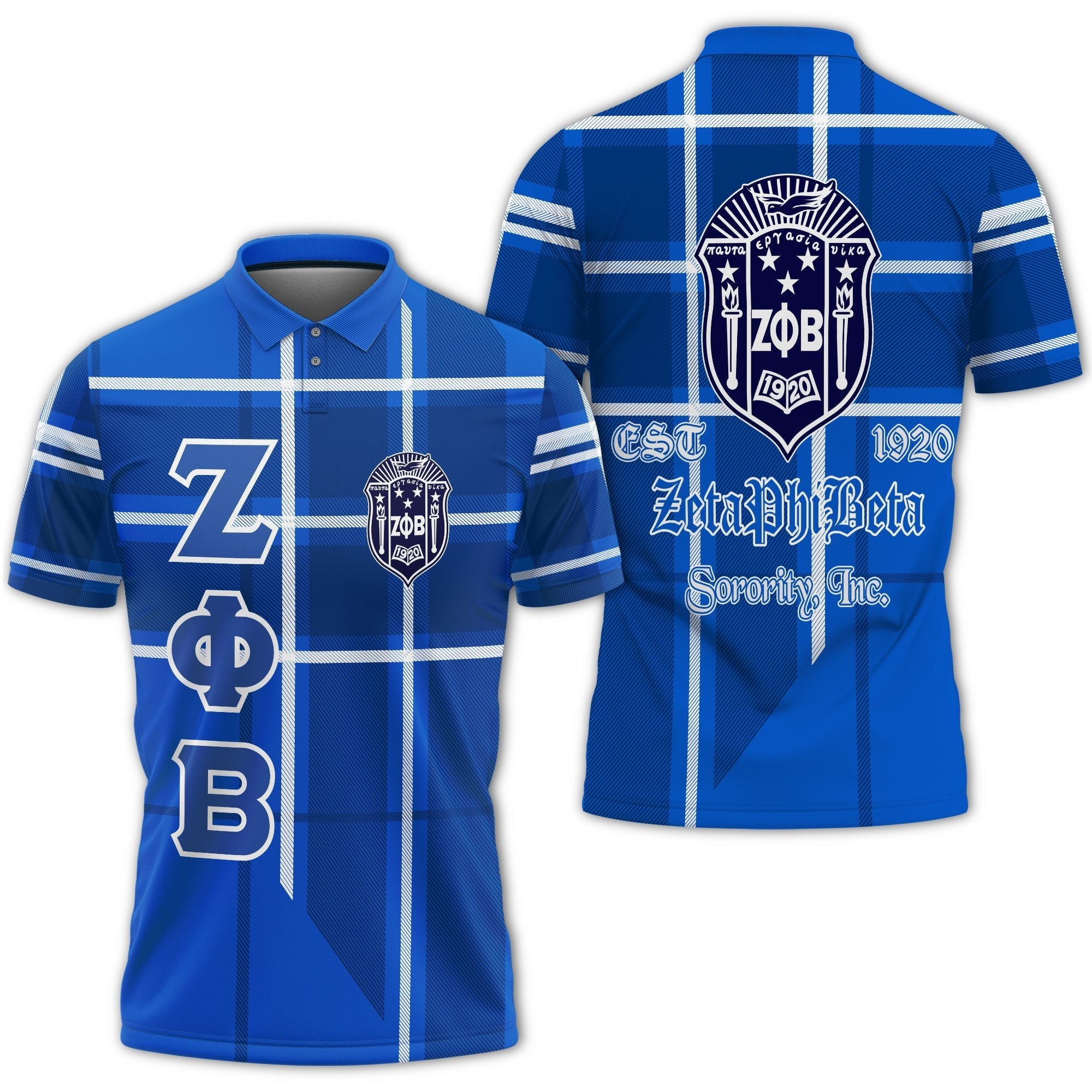 Sorority Polo – Zeta Phi Beta Burberr Style Polo Shirt