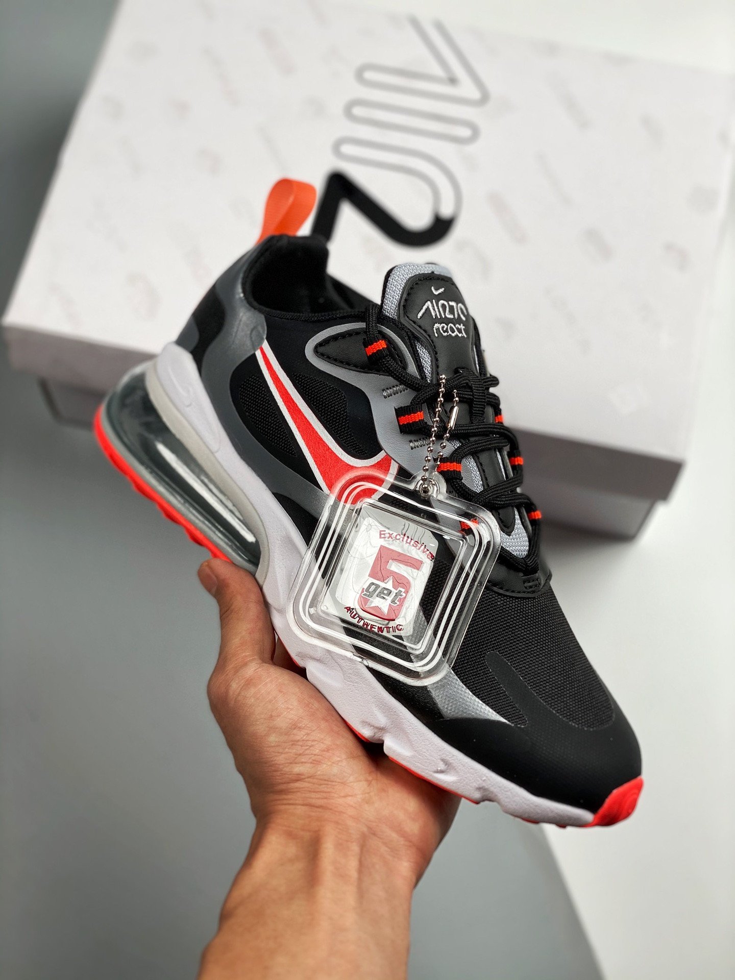 Nike Air Max 270 React Black Silver Red CT1646-001 5339800