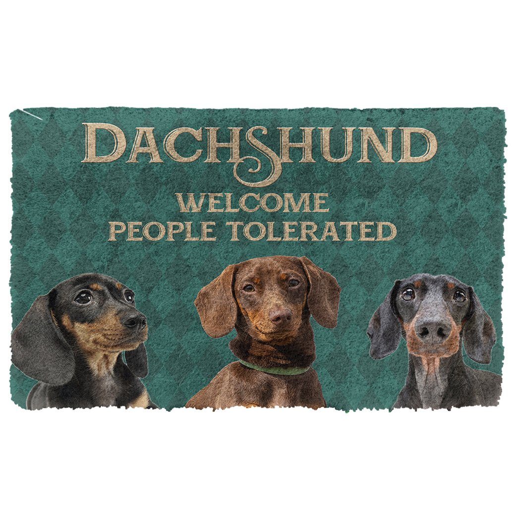 Gearhumans  Gearhuman 3D Dachshund Welcome People Tolerated Doormat