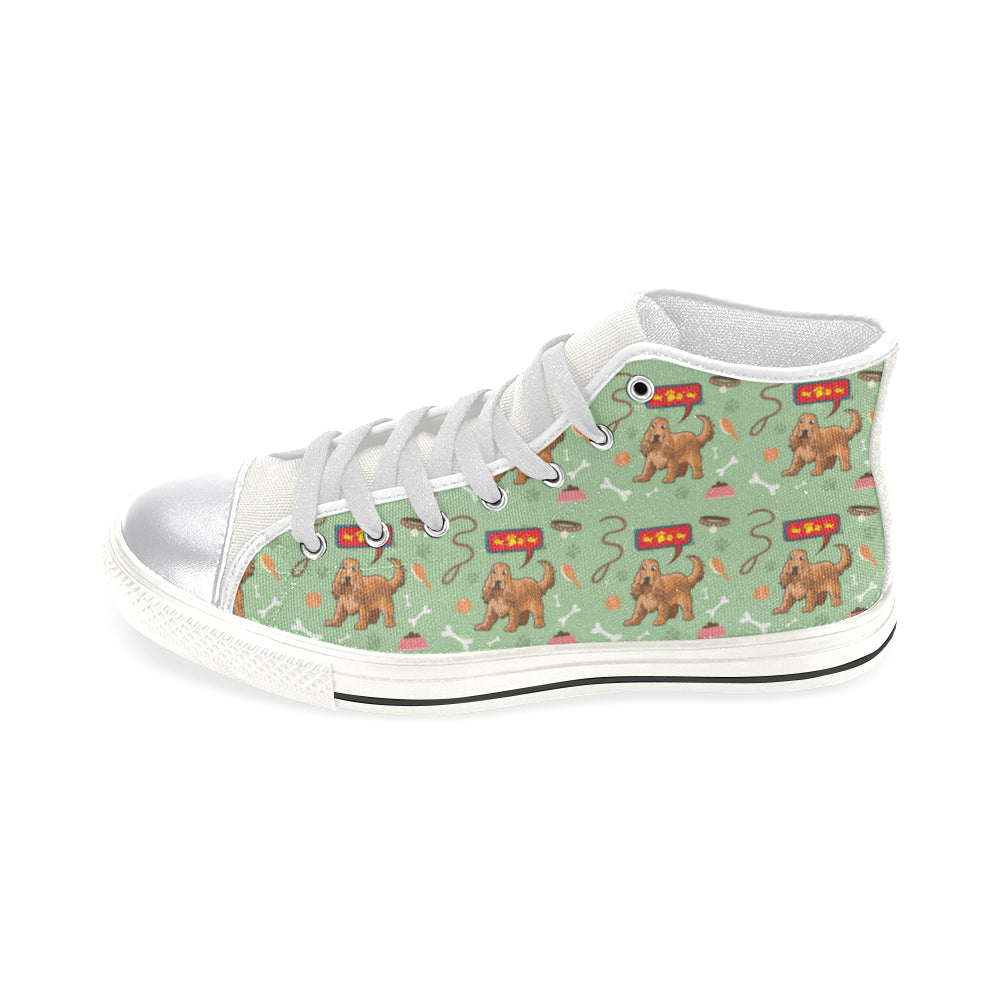 American Cocker Spaniel Pattern White Women’s Classic High Top Canvas Shoes