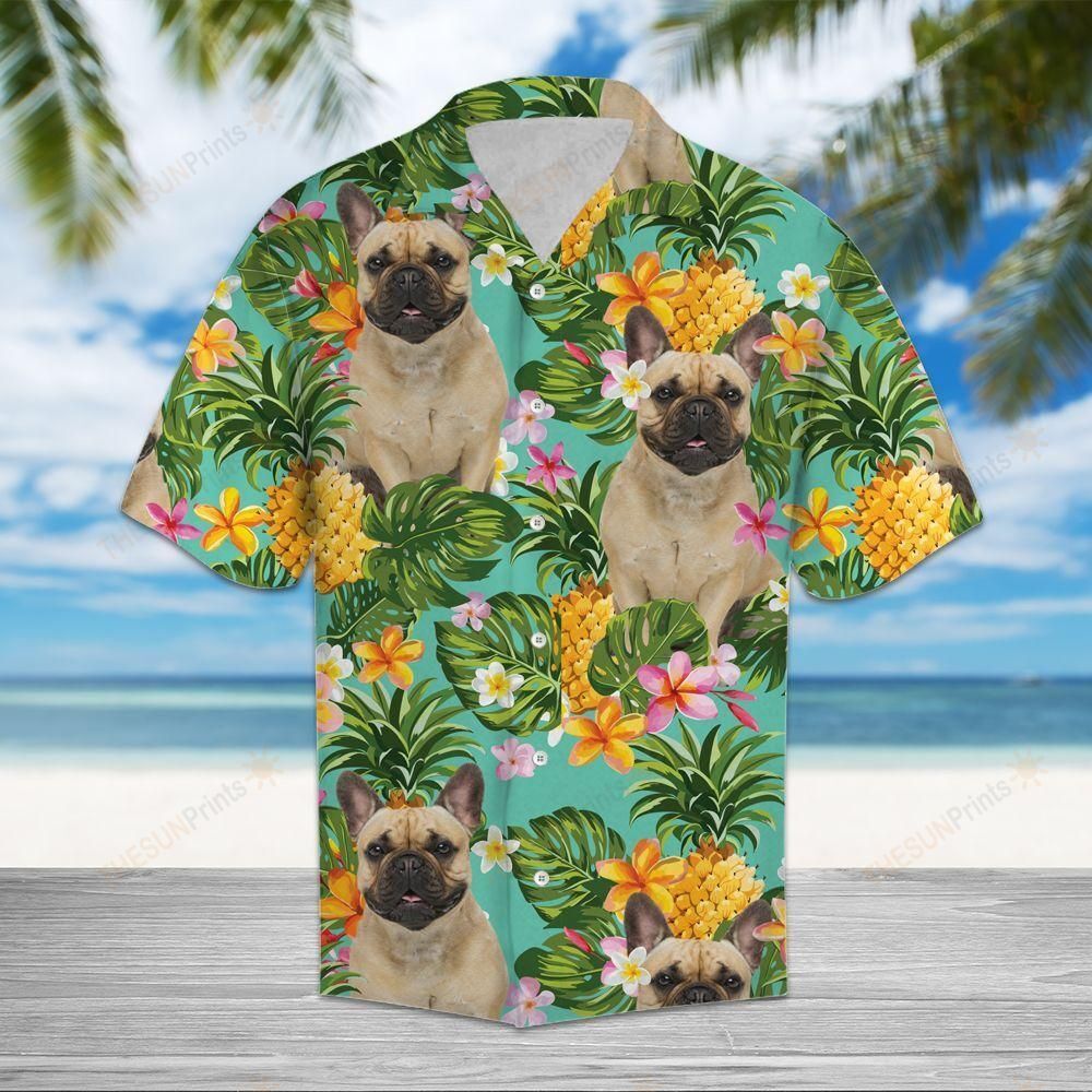 Tropical Pineapple French Bulldog Hawaiian Shirt Ha44230