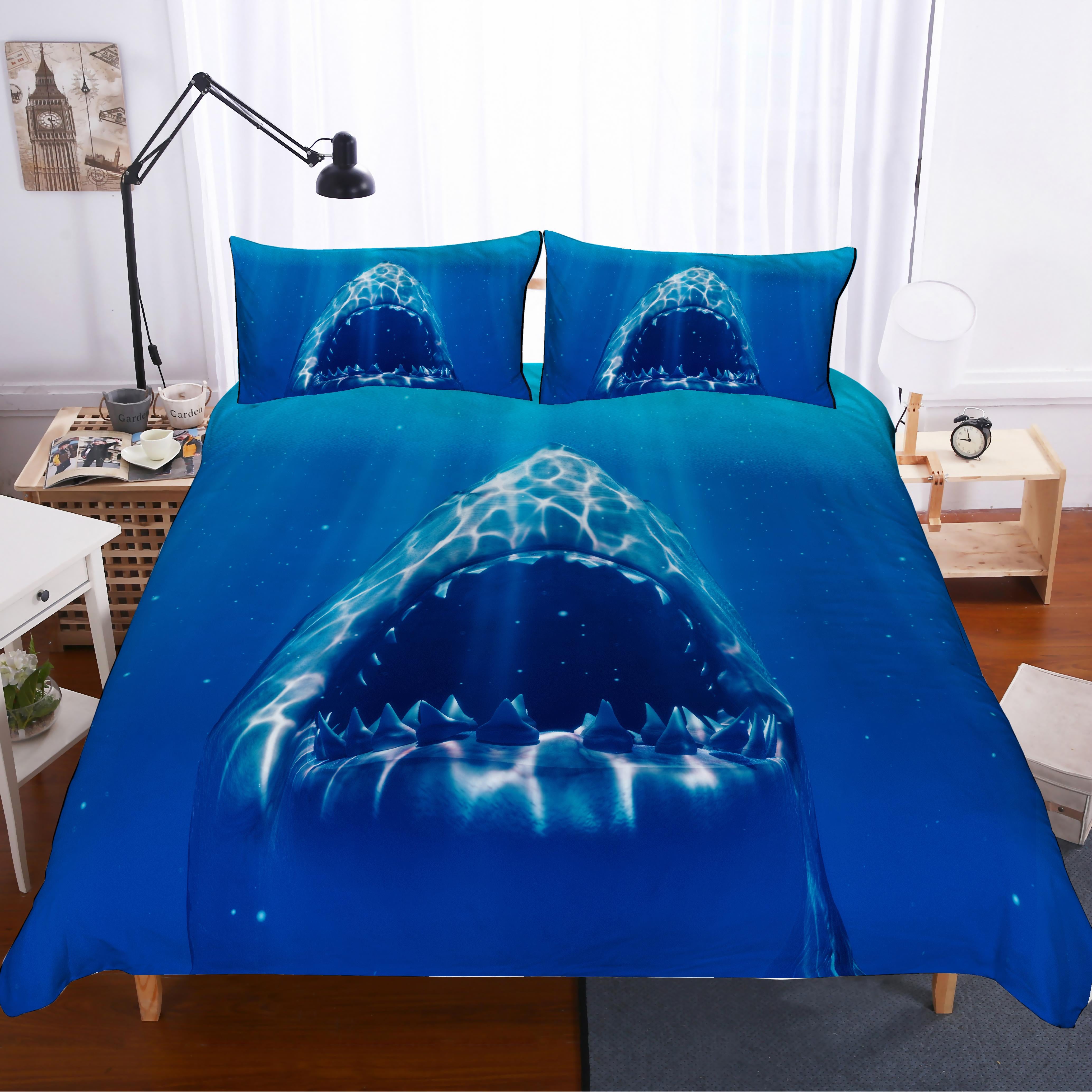 3D Shark Quilt Cover Set Bedding Set Pillowcases 129